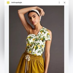 Anthropologie Current Air Lemon Bow Tank Top- Size S